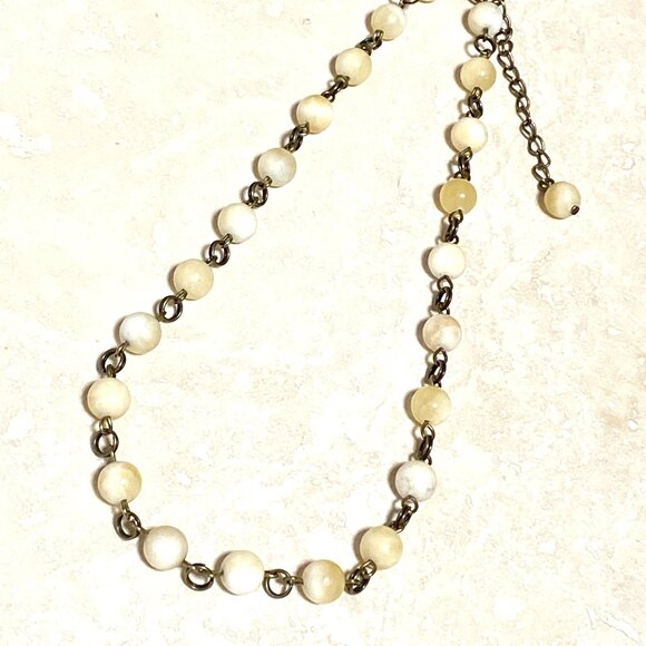 Natural Yellow Calcite  Choker, Genuine Gemstone Adjustable Short Necklace - Picture 1 of 11